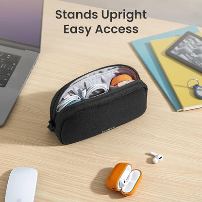 tomtoc Electronics Organizer Travel Case, Water Resistant Travel Bag Cable Organizer for Essentials, Tech Pouch Accessories Carry Storage for Cord, Phone, Cables, Airpods, USB Flash Drive, Daily Items