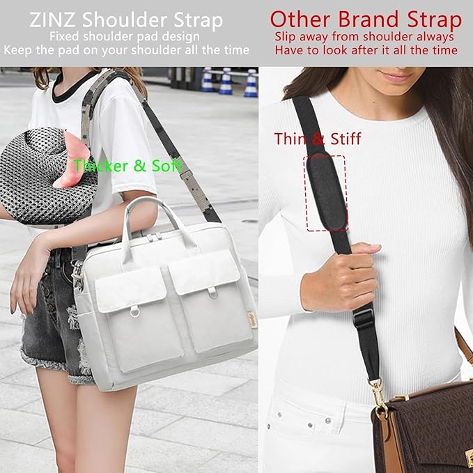 ZINZ Shoulder Strap Universal Bag Strap - 78" Ultra-Thick Padded with Dual Balanced Adjustable Buckles for Briefcase, Travel, Sports, Laptop, Crossbody Bag，Camouflage Gray