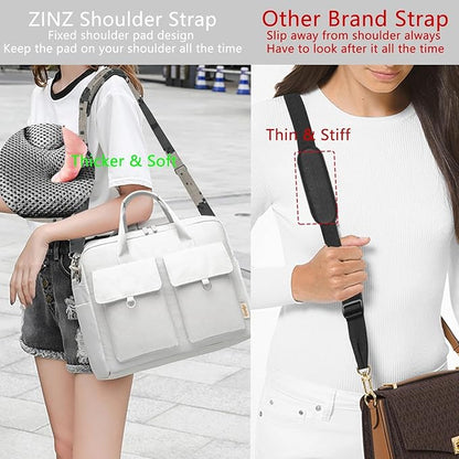 ZINZ Shoulder Strap Universal Bag Strap - 78" Ultra-Thick Padded with Dual Balanced Adjustable Buckles for Briefcase, Travel, Sports, Laptop, Crossbody Bag，Camouflage Gray