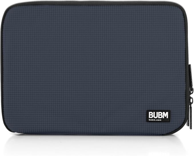 BUBM Double Layer Electronic Accessories Organizer, Travel Gadget Bag for Cables, USB Flash Drive, Plug and More, Perfect Size Fits for iPad Mini (Medium, Dark Blue)