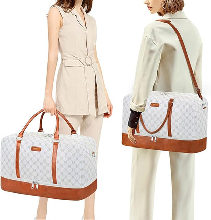 IBFUN Weekender Bags for Women, 21" Weekender Travel Bag, Travel Duffle Bag with Shoe Compartment Carry on Overnight Duffel Bag for Weekend Travel Business Trip, 3PCS