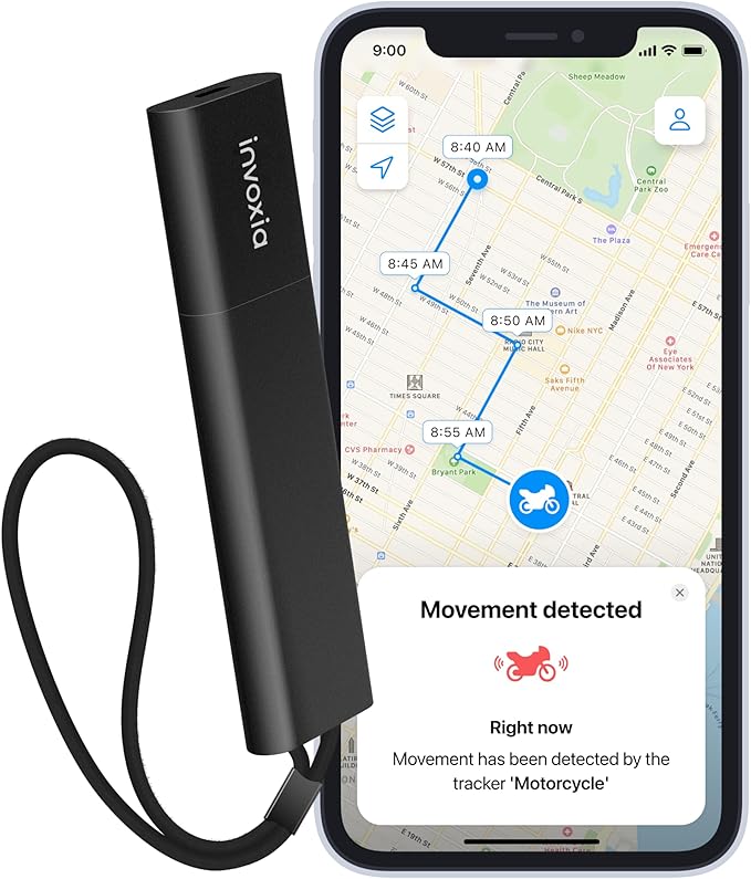 Invoxia GPS Tracker PRO - Real-Time Location - No Included Subscription - for Cars, Motorcycles, Bicycles, Children - Motion and Tilt Alerts - 4G LTE-M Network - Up to 3 Months of Battery Life