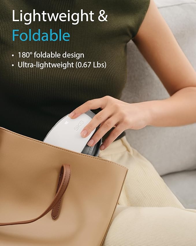 SKG Eye Massager with Heat, Bluetooth Music & Foldable Sleep Mask for Dry Eyes & Relaxation, Ideal for Travel, Work