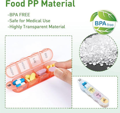 Odaro Monthly Pill Organizer 4 Times a Day, 30 Day Pill Organizer, Monthly Pill Box 4 Times a Day Organizer, Portable Pill Case Organizer（Rainbow）