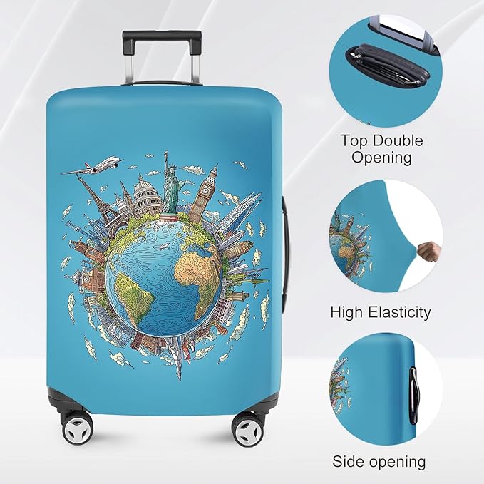 ANNA QUEEN Travel Luggage Cover Suitcase Protector Suitcase Cover Anti-Scratch,Stretchable Luggage Travel Bag Cover Washable