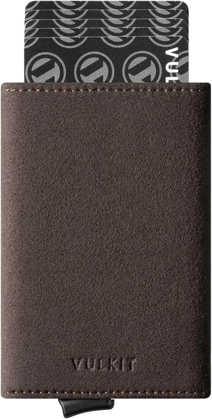 VULKIT Pop up Wallet Minimalist Cash Wallets RFID Blocking Leather Smart Credit Card Holder with Magnetic Closure for Men