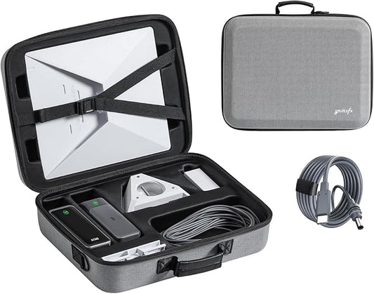 Starlink Mini Case, Hard Travel Carrying Case Rain Proof for Starlink Mini, Compatible with 6.5 x 2.36 x 2.36 in Power Banks (Anker 737/A1340), Compact Size Holds More Accessories