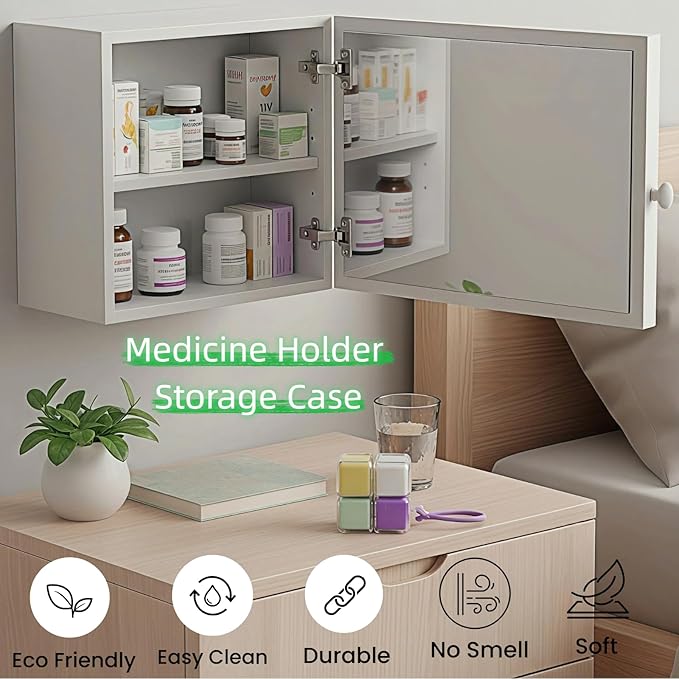 Weekly Pill Organizer, Travel 7 Day Pill Box Case with Magnetic Design, Easy Open Pill Container for 8 Compartments Portable Pill Case Medicine Holder for Vitamins Medication (Purple)