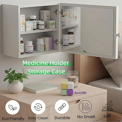 Weekly Pill Organizer, Travel 7 Day Pill Box Case with Magnetic Design, Easy Open Pill Container for 8 Compartments Portable Pill Case Medicine Holder for Vitamins Medication (Multicolor)