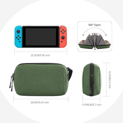 Electronic Organizer Travel Case Bag for Cables, Switch, SD card, Passport and More – Ultimate Protection & Portability Waterproof (Green)
