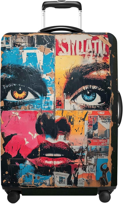 Luggage Cover Washable Suitcase Protector Anti-scratch Suitcase cover Fits 20-34 Inch Luggage (Girl-4, XL(32-34inch suitcase))