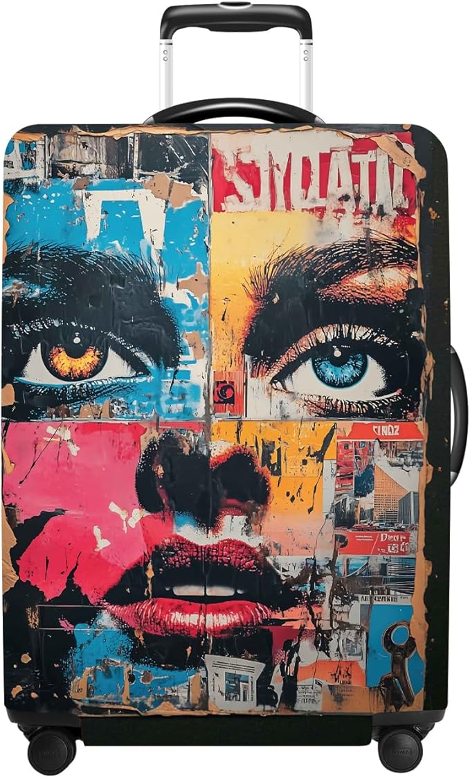 Luggage Cover Washable Suitcase Protector Anti-scratch Suitcase cover Fits 20-34 Inch Luggage (Girl-4, S(20-22inch suitcase))