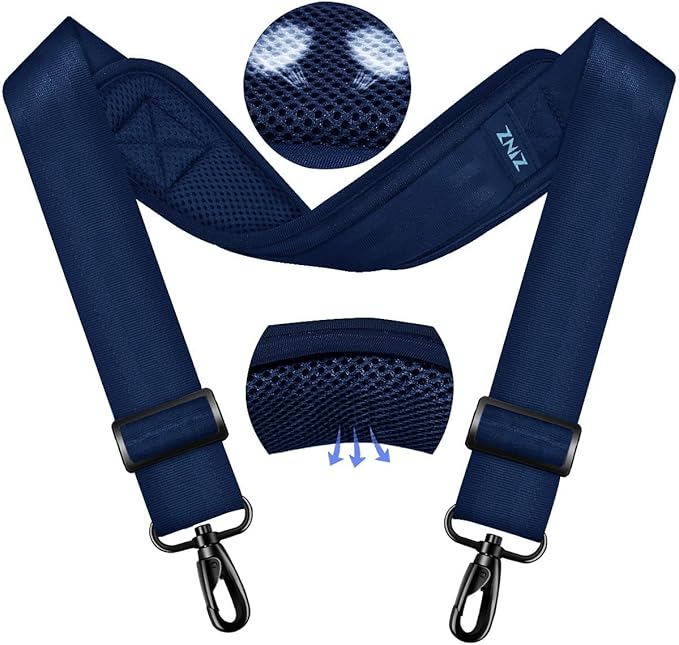 ZINZ 79.5" Universal Strap with Ultra-Thick Fixed Breathable Pad - Adjustable Heavy-Duty Shoulder Strap for Laptop, Crossbody, Luggage, Gym, Camera Bag and More - D01B01