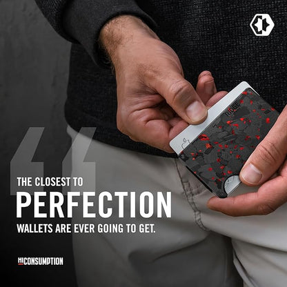 Ridge Wallet for Men - Slim Minimalist Compact Wallet and Card Holder, RFID Protected Front Pocket Wallets for Men with Integrated Cash Strap (Forged Ember)