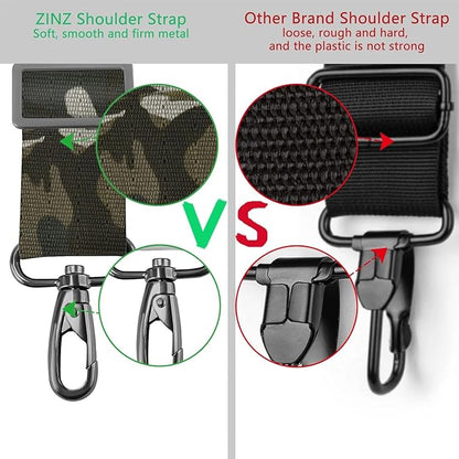ZINZ 79 inch Shoulder Strap, Extra-thick Fixed Cushion Pad and Dual Clasps Universal Replacement Strap with Metal Swivel Hooks for Laptop Bags, Luggage Bags, Camera, Crossbody(Camouflage Green)