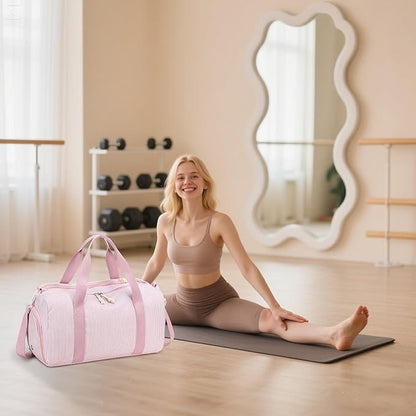 BLUBOON Duffle Bag Girls Kids Cute Gym Bag with Shoes Compartment & Wet Separation Waterproof Sports Overnight Travel Bag