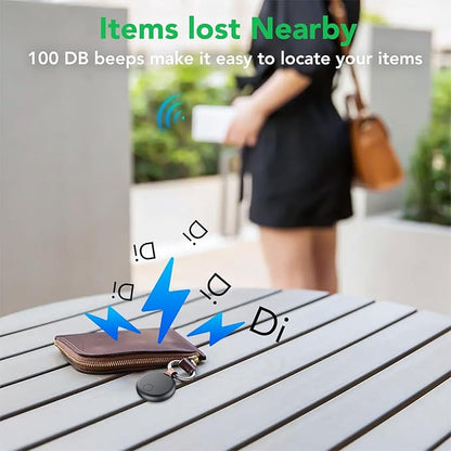 Air Tracker Tags-4 Pack: Smart Bluetooth Tracker, Item Finder Works with Apple Find My (iOS Only) App, Trakcer Tag Locator for Keys, Luggage, Satchel, weTag mini. (Not for Android Devices)