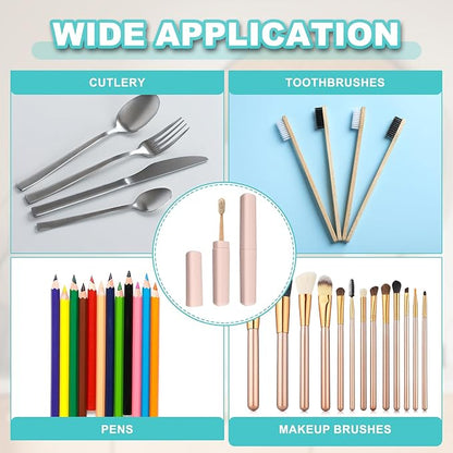 uxcell 4Pcs Travel Toothbrush Case, 8.27 x 1.38 Portable Travel Toothbrush Holder, Plastic Toothpaste Container for Bathroom, Gym, Business Trip, Camping, Pink