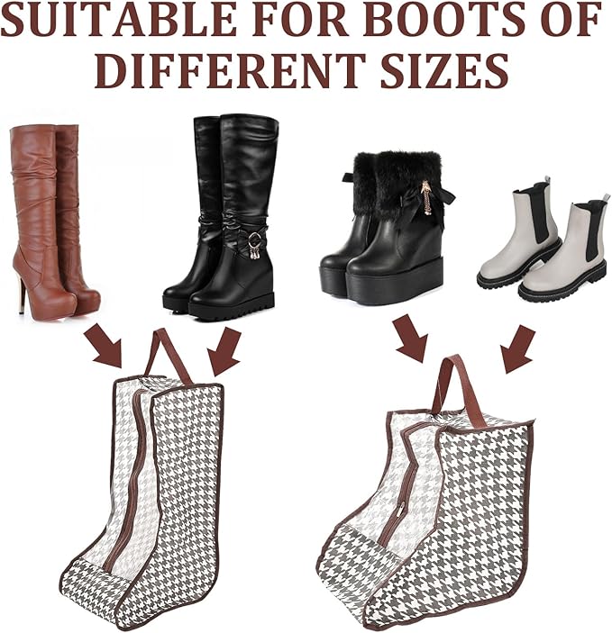 6 Pack Boot Storage, Portable Shoe Bags for Storage, Waterproof & Dustproof Boot Bags for Cowboy Boots, Shoe Cover Protector Bag with Zipper for Travel and Daily Use