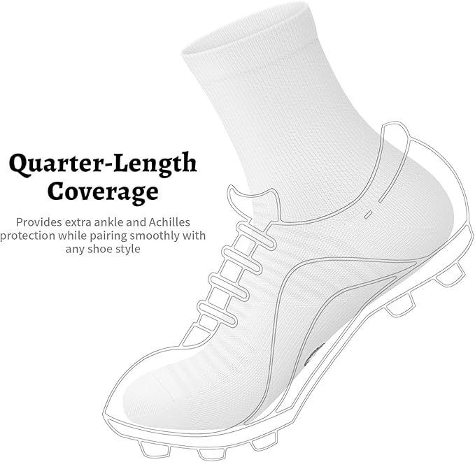 Compression Running Ankle Socks for Men and Women (6 Pairs), Quarter Athletic Socks for Running, Cycling, Golf, Work