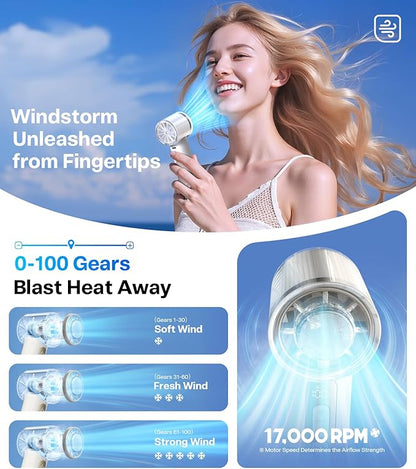 TORRAS COOLiFY iva Handheld Fan with Ice Cooler, [Chill by 50F], 0-100 Adjustable Speed, Super Mini Powerful Portable Fan 5000mAh Rechargeable, Hand Fans for Travel Essentials, Gifts for Women, Ivory