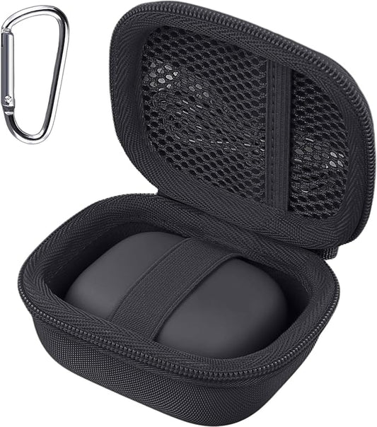 co2CREA Hard Case for Beats Powerbeats Pro 2 with Carabiner Clip, Shockproof Earbuds Storage Box – Protective Travel Cover for Powerbeats Pro 2 Wireless Bluetooth Earbuds (Jet Black Case)