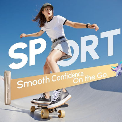 Pubic Hair Trimmer for Women – Electric Razor for Private Area & Sensitive Skin, Cordless Rechargeable Lady Shaver for Intimate Grooming – Smooth, No-Irritation, Rechargeable, IPX7 Waterproof (Gold)