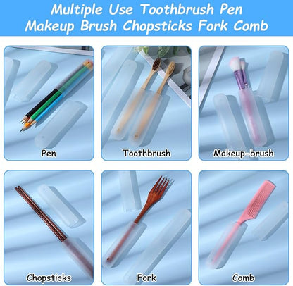 60pcs plastic toothbrush holder clear toothbrush holder with cover bulk dustproof tooth brush Case Cover Protector plastic tooth brush holders for Travel Trip Camping Toothpaste Covers