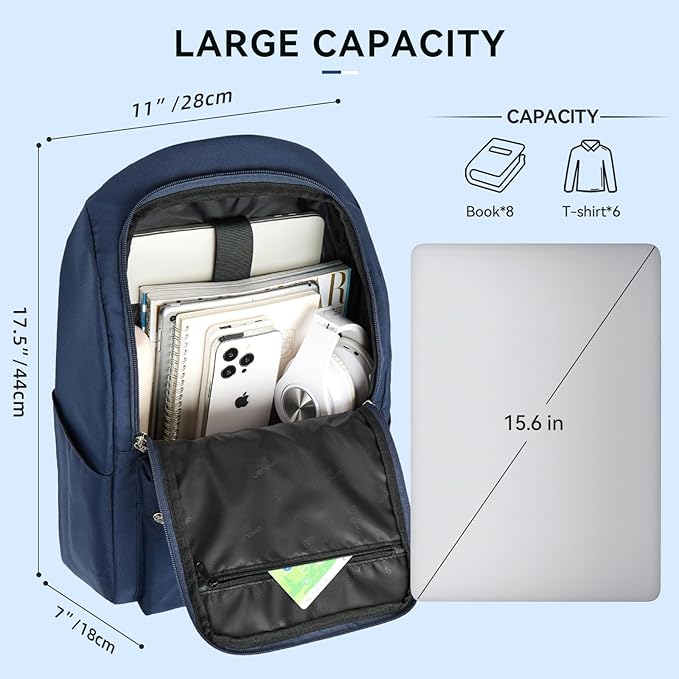 OMOUBOI Casual Daypacks Superbreak Backpack 14 inch Laptop Backpack for Women & Men Fits Tourism Business (Darkblue)