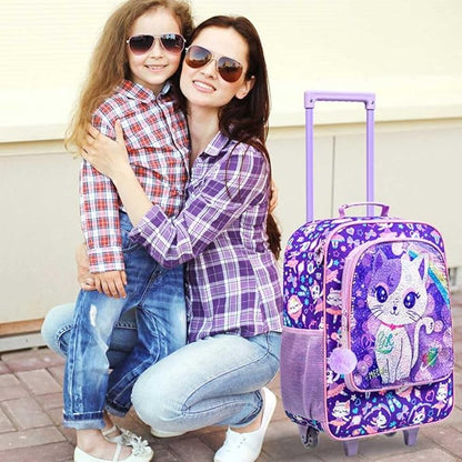 KLFVB Kids Luggage for Boys Girls, Cute Rolling Wheels Suitcase for Toddler, Children Travel Carry on Suitcase