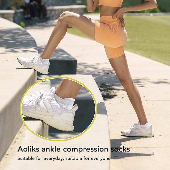 5 Pairs Copper Compression Socks for Women & Men - Ankle Plantar Fasciitis Arch Support Running Socks for Athletic