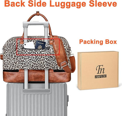 IBFUN Weekender Bags for Women, 21" Weekender Travel Bag, Travel Duffle Bag with Shoe Compartment Carry on Overnight Duffel Bag for Weekend Travel Business Trip