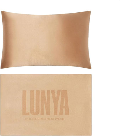 Lunya Washable Silk Travel Pillow – Soft Mulberry Silk Neck Pillow with Zipper Pillow Insert, Adjustable Fill, and Snap Straps – Travel Essential for Plane, Car, or Home - Hidden Nest - One Size