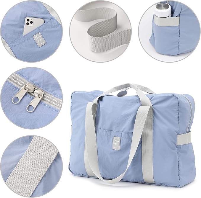 VanFn Foldable Travel Duffel Bag, Sports Duffels Gym Bag, Rainproof Nylon Totes, Sports Shoulder Handbag, Lightweight Duffle Bags For Women & Men, Outdoor Weekend Bag, P.Travel Series