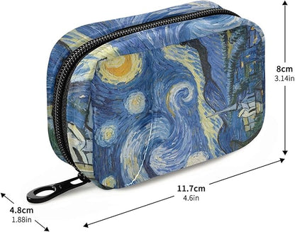 Pill Organizer Box Case Weekly Travel Pill Container Cute Pill Holder 7Day Vitamin Organizer Pill Dispenser Sorter Planner Storage Small Compact Blue Starry Sky21