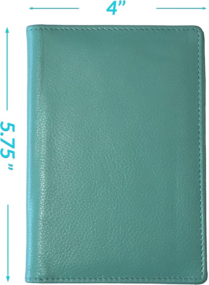 Personalized Monogrammed Turquoise Leather RFID Passport Wallet and Luggage Tag