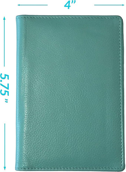 Personalized Monogrammed Turquoise Leather RFID Passport Wallet and Luggage Tag