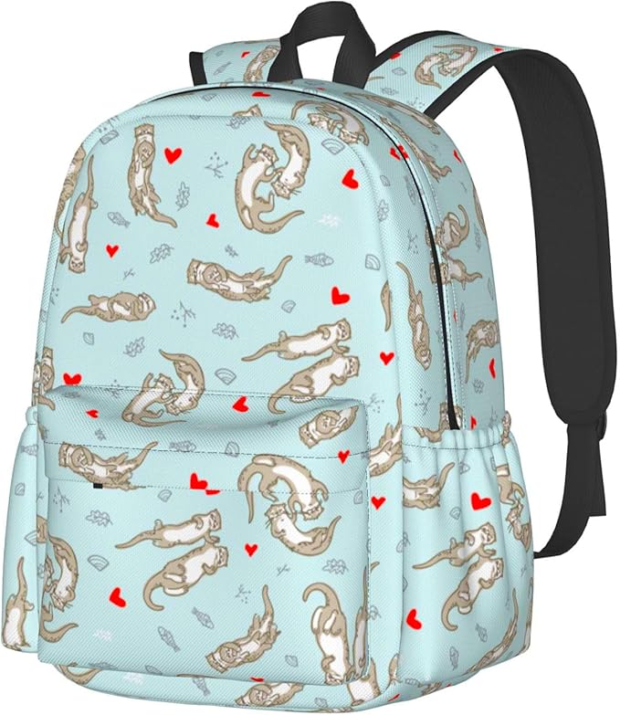 Otter Backpack Book Bags Lightweight Casual Laptop Backpacks Travel Daypack For Man Woman