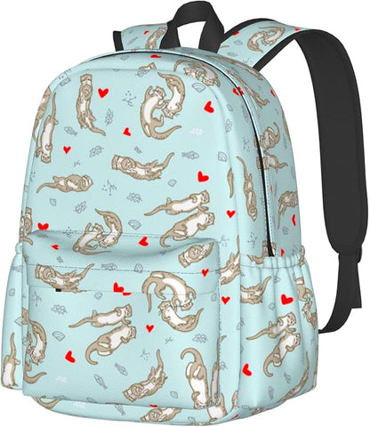 Otter Backpack Book Bags Lightweight Casual Laptop Backpacks Travel Daypack For Man Woman