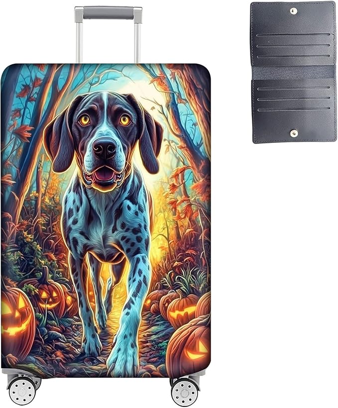 Luggage Cover Protector for 30-32 Inch Suitcases, TSA Approved Elastic Travel Suitcase Covers, Anti-Scratch Washable Luggage Sleeve for Carry On & Checked Bags, Shorthaired Pointer