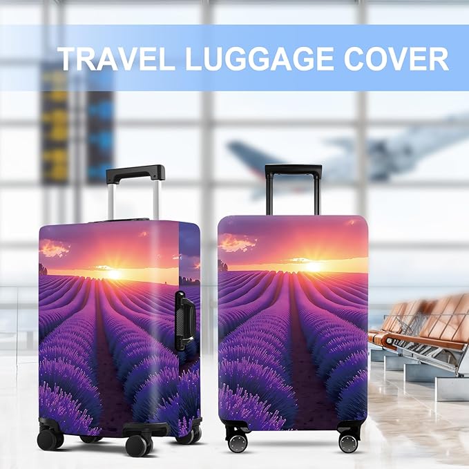 Luggage Cover Washable Suitcase Protector Anti-Scratch,Stretchable Fit for 20-34Inch Luggage Durable Travel Bag Cover with Zipper Closure (Lavender, L(fits 28-30Inch suitcase))