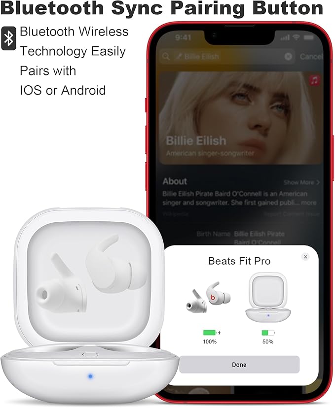 Charging Case Replacement for Fit Pro – Wireless Charger Case with Bluetooth Pairing Button, 700mAh Battery, Earbuds Not Included