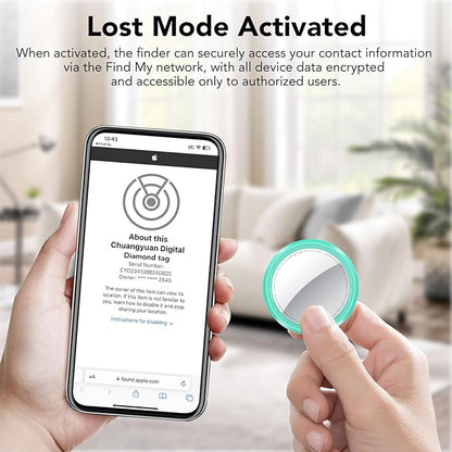 Air Tracker Tags 6 Pack, Bluetooth Trackers Work with Apple Find My (iOS Only), Smart Tag with Protective Case/Keychain, Item Finders for Luggage/Key/Suitcases, Replaceable Battery, Mint Cyan