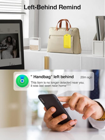 TopMade Smart Luggage Tag with Find My, Premium Leather Luggage Tags for Suitcase, Travel Bags, Backpacks, Anti-Lost Suitcase Tag Tracker for Travel with Privacy Name Card, Rechargeable