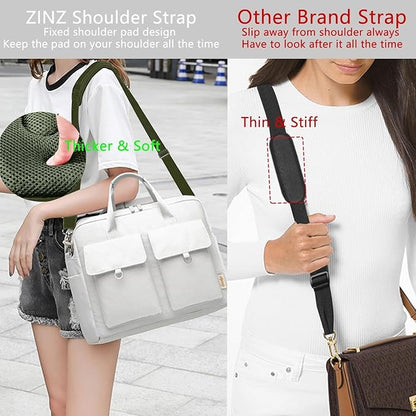 ZINZ Shoulder Strap Universal Bag Strap - 78" Ultra-Thick Padded with Dual Balanced Adjustable Buckles for Briefcase, Travel, Sports, Laptop, Crossbody Bag，Army Green