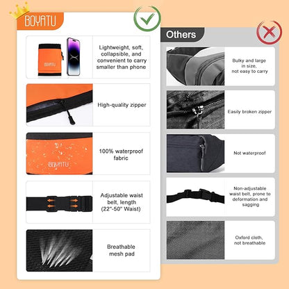 Running Belt Waist Fanny Pack: Slim Phone Holder Workout Pouch for Walking JoggingOrange