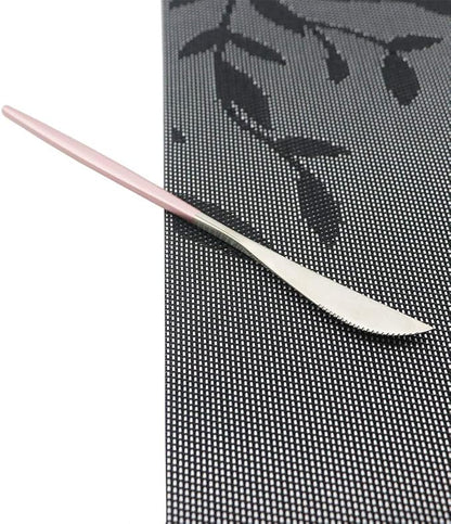 Pink Silver Silverware Set, JASHII 30-Piece Stainless Steel Satin Finish Flatware Set, Kitchen Utensil Set, Mirror Polished Tableware Cutlery Set for Home and Restaurant, Dishwasher Safe