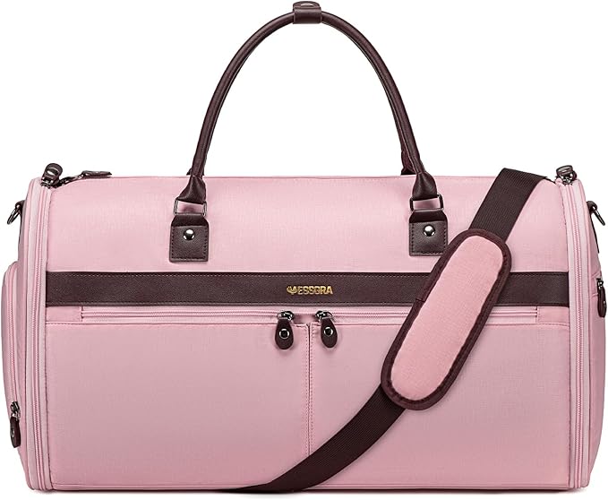 Carry On Garment Bags for Travel, Convertible Garment Duffle Bag for Men Women, 2 in 1 Suit Bag Travel Duffel Bag with Shoes Compartment & Detachable Shoulder Strap