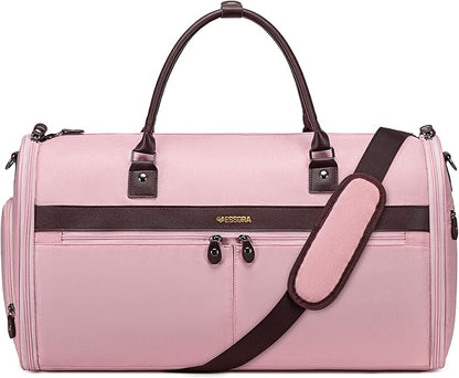Carry On Garment Bags for Travel, Convertible Garment Duffle Bag for Men Women, 2 in 1 Suit Bag Travel Duffel Bag with Shoes Compartment & Detachable Shoulder Strap