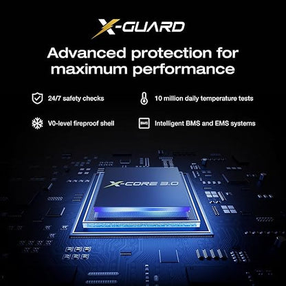 EF ECOFLOW Rapid Pro X Power Bank, 27650mAh, 300W, 140W Built-in Cable, 3-Port Portable Charger, 140W Output, Up to 320W Recharge, 3.9" Display, 2 ft Retractable Cable, Compatible with iPhone, Laptop